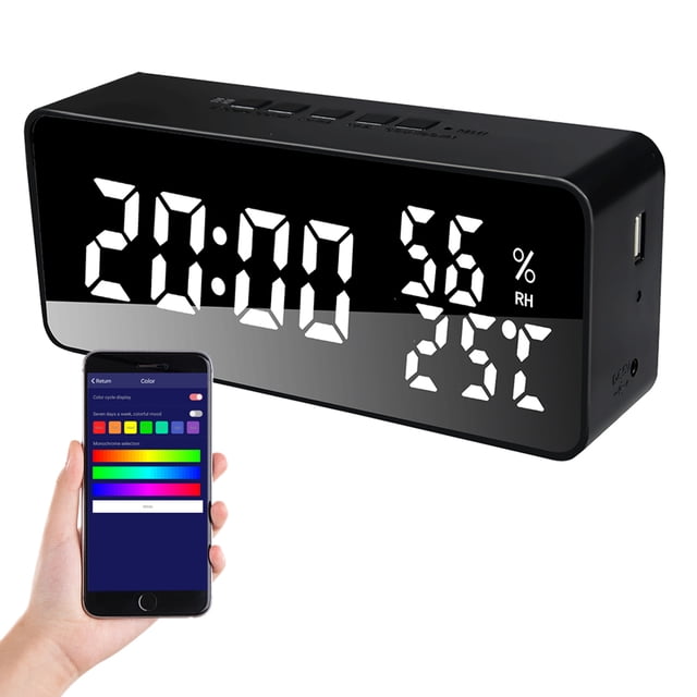 Variateur de Luminosité Automatique 12/24H Mode Date Température Humidité Volume Réglable Numérique