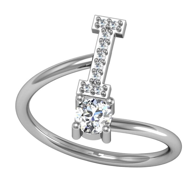 Guardurnaity Anillo abierto con letras mayúsculas, anillos de diamantes de imitación portátiles para interiores y exteriores, fiesta de viaje, Type3 NO3