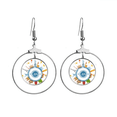 thumbnail image 1 of Mundo tierra histórica ciudad modelo Los pendientes cuelgan del aro de la joyería del círculo de la gota Unbranded M, 1 of 3
