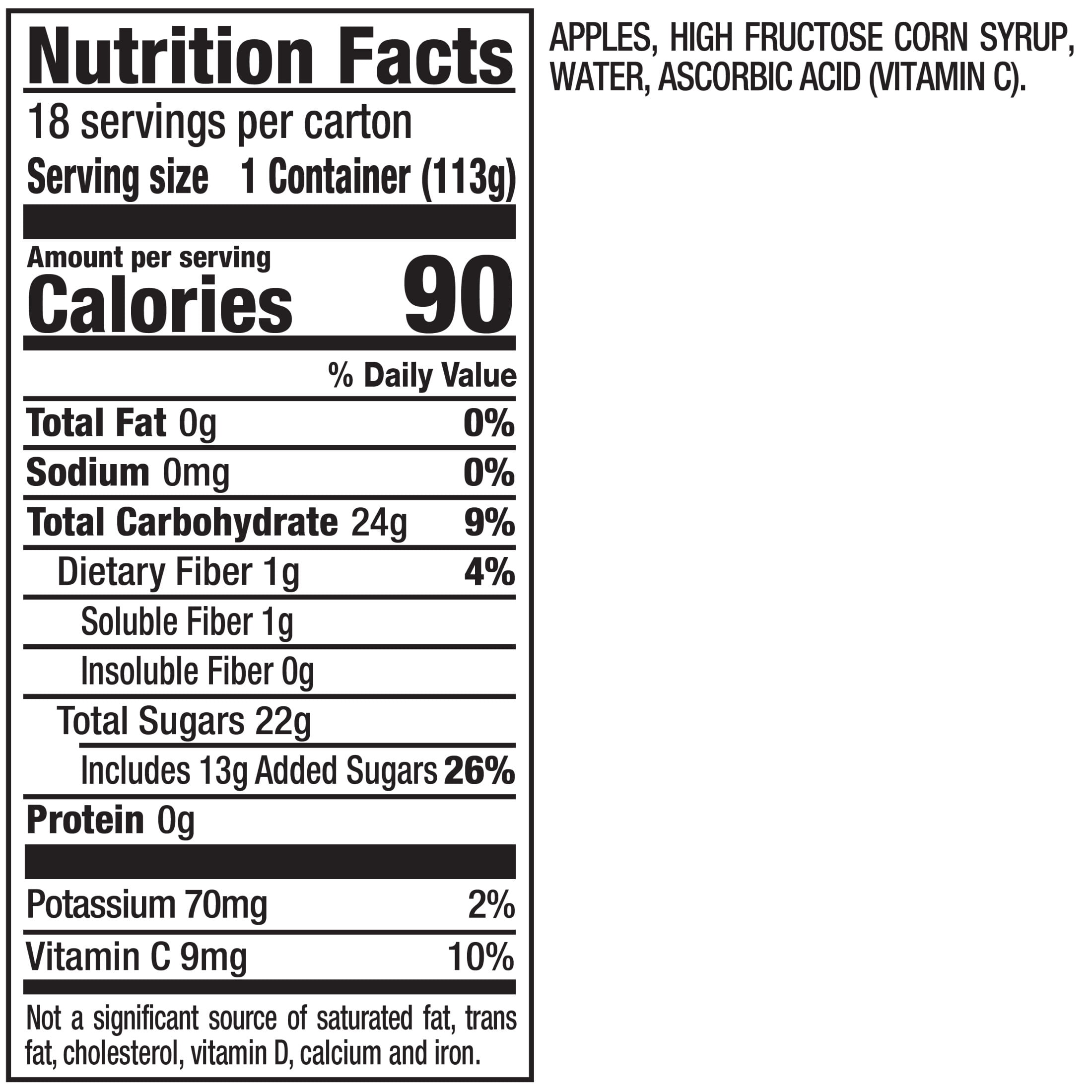 Mott's Applesauce, 4 Ounce Cups, 18 Count
