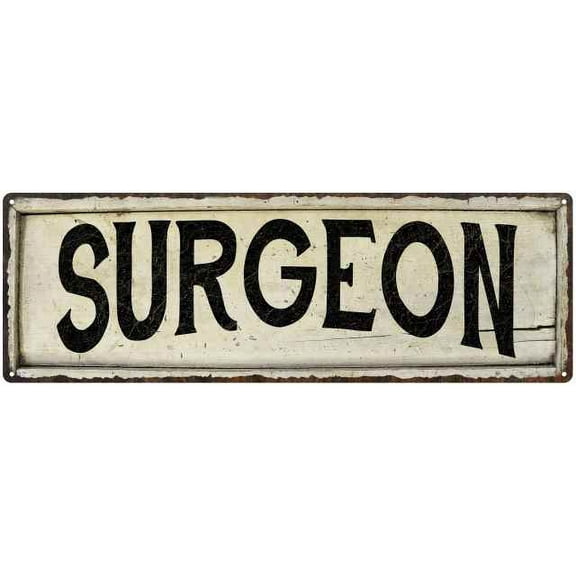 SURGEON Farmhouse Style Wood Look Sign Gift 8x24 Metal Decor 108240028277