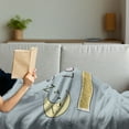 thumbnail image 3 of Saying Soft Flannel Fleece Throw Blanket, Dreams Loading Concept with Progress Bar Design and Funny Moon Asleep, Cozy Plush for Indoor and Outdoor Use, 50" x 70", Multicolor, by Ambesonne, 3 of 5