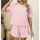 thumbnail image 5 of Pijama de verano for mujer, de manga corta a rayas, informal, cómodo, conjunto de 2 piezas for el hogar, 5 of 7