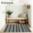 thumbnail image 3 of ODIKA 4' x 6' Machine Washable Non-Slip Area Rug, Minimalist Stripe High Traffic Rug, Black, 60656, 3 of 7