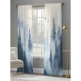 thumbnail image 4 of Mountain Peak Forest Sheer Curtains 84 inches Long 2 Panels Set Silhouette Tree Bird Sheer Window Curtain Rod Pocket Voile Drapes for Living Room/Bedroom, Each 52" W x 84" L, 4 of 7