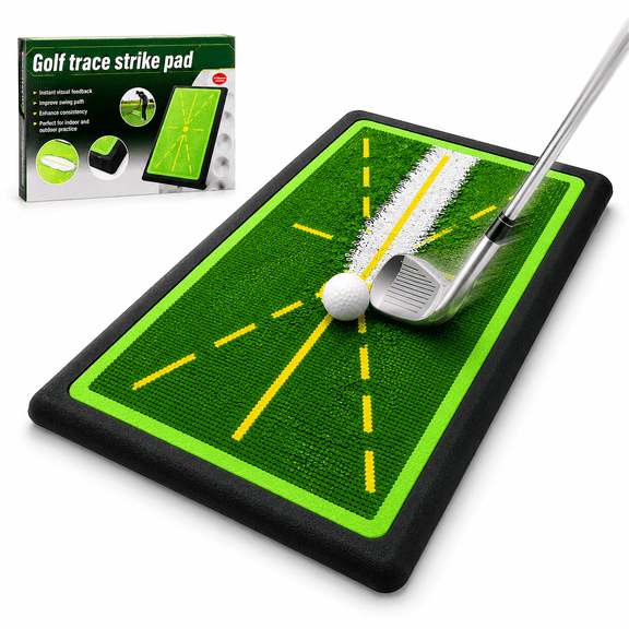 Himonut Golf Hitting Mat, Golf Practice Mat with Swing Path Feedback, Non-Slip Rubber Base, Indoor/Outdoor Golf Trainer, Green