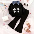 thumbnail image 2 of Karoyedx Girls Outfits Girls Fall Outfit Teen 2 Piece Sweatshirt Sweatpant Back To School Tracksuit Fashion Cute Clothes White Size,5-6 Years, 2 of 7
