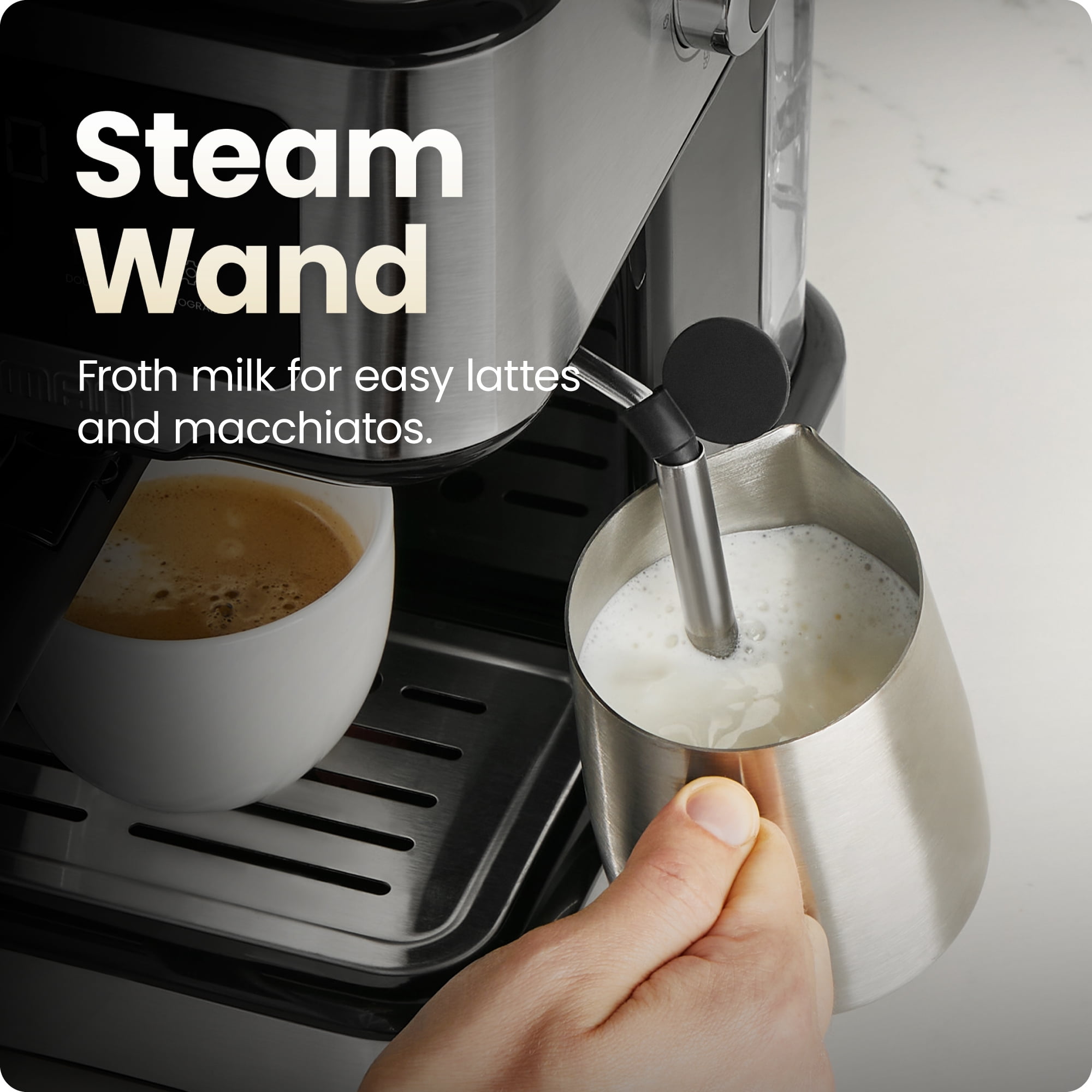 Chefman CraftBrew 15-Bar Espresso Machine w/ Steam Wand and Touch Controls – Stainless Steel, New