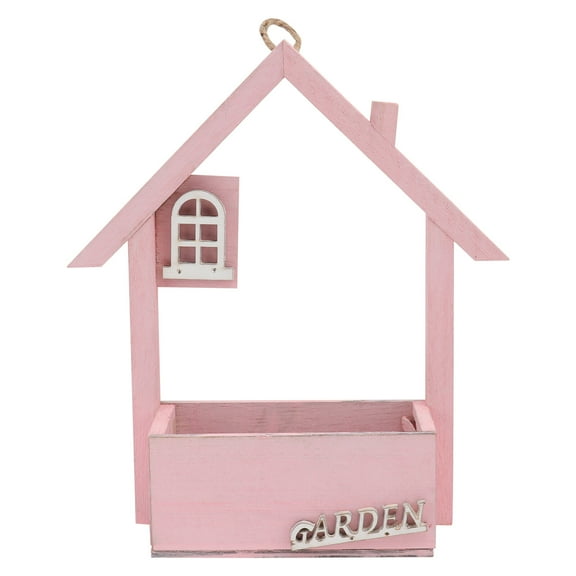 TAILTOSS Wall Mounted Flower Pots Pink Wooden 1Pack 8.5*10.2in