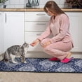 thumbnail image 3 of Blue and White Ethnic Floral Pattern Kitchen Rugs Sets Of 2,Anti Fatigue Kitchen Mat Rugs Non Slip Washable,Decorative Kitchen Floor Mats for Kitchen,Sink,Laundry,17"X30"+17"X47", 3 of 7