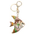 thumbnail image 1 of Llavero de Rhinestone Ticfox con Diseño Exquisito de Pez Tropical en Oro, 1 of 14