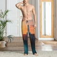 thumbnail image 6 of Lsque Lighthouse At Sunset Coast Print Men's Pajama Pants, Lounge Pant - Comfortable Home Wear,Elastic Waistband, Stylish Design-, 6 of 9