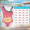thumbnail image 7 of Uorisanigo Kids One Piece Bathing Suits for Girls Kawaii Capybara Ruffle Swimming Training Swimsuits Quick Dry Beach Pool Sport Halter Swimwear, Size 3-4, 7 of 7