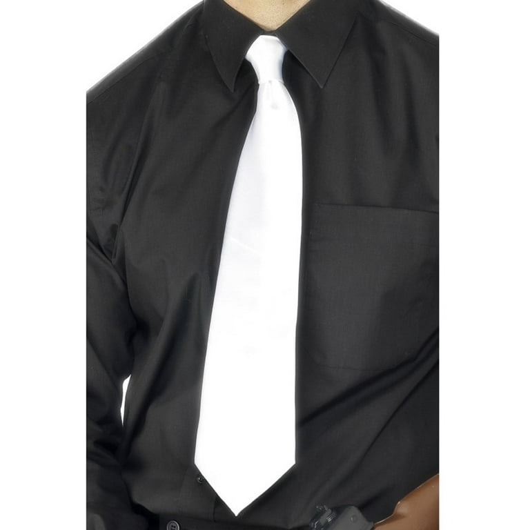 Deluxe White Gangster Tie Adult Deluxe White Gangster Tie Adult