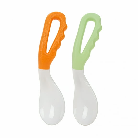 ACDANC Baby Utensils 4Pcs Toddler Baby Training Curved Spoons Utensils Tableware Toddler Essentials Baby Spoons