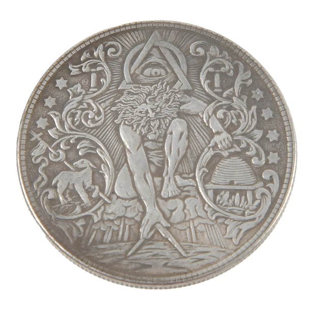 Morgan's Skull Decorativo Ojo de Plata Monedas Antiguas Colección de Monedas Regalo Decoración Artesanía Monedas de PlataMonedaCN Deng Xun unisex