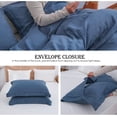 thumbnail image 4 of Simple&Opulence 100% Linen Duvet Cover Set with Washed-French Flax-3 Pieces Solid Color Basic Style Bedding Set-Breathable Soft Comforter Cover with 2 Pillowshams (Classic Blue, King), 4 of 8