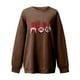 thumbnail image 4 of Moda mujer estampado o-cuello pulóver Tops manga larga cómoda blusa sudadera Pompotops  gfhjh15965, 4 of 4