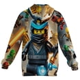 thumbnail image 4 of Ninjago Comedy Zipper Pullover Sweatshirt Hoodies High Neck Hooded Sweater Fashion Daily Hoody Clothes, 4 of 6