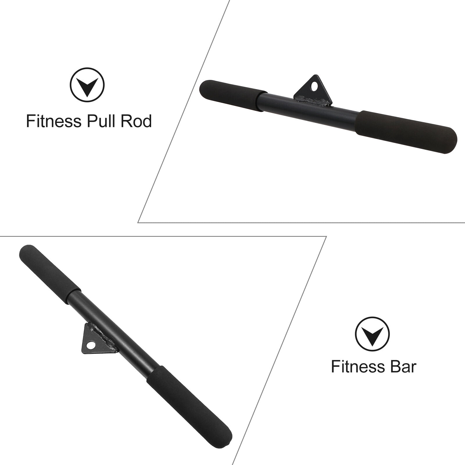 OULII Black Fitness Pull Rod for Home Gym Workouts - Multi-Use Bicep, Back, and Arm Strength Training Accessory