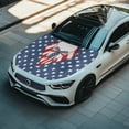 thumbnail image 3 of Uorisanigo Car Hood Cover Protection Stretch Polyester Fabric Cover American Flag Suit Print Car Hood Wrap Blanket Easy Installation Removable Automotive Accessories Suitable for Cars, 3 of 7