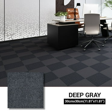 Self-Adhesive 12 Non-Slip Carpet Tiles - Easy Peel and Stick Flooring for Home or Office Use