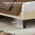 thumbnail image 5 of VECELO Velvet Full Size Upholstered Beds with Adjustable Headboard, Modern Platform Bed Frame, Sturdy Wooden Slats Support/No Box Spring Needed, Beige, 5 of 10