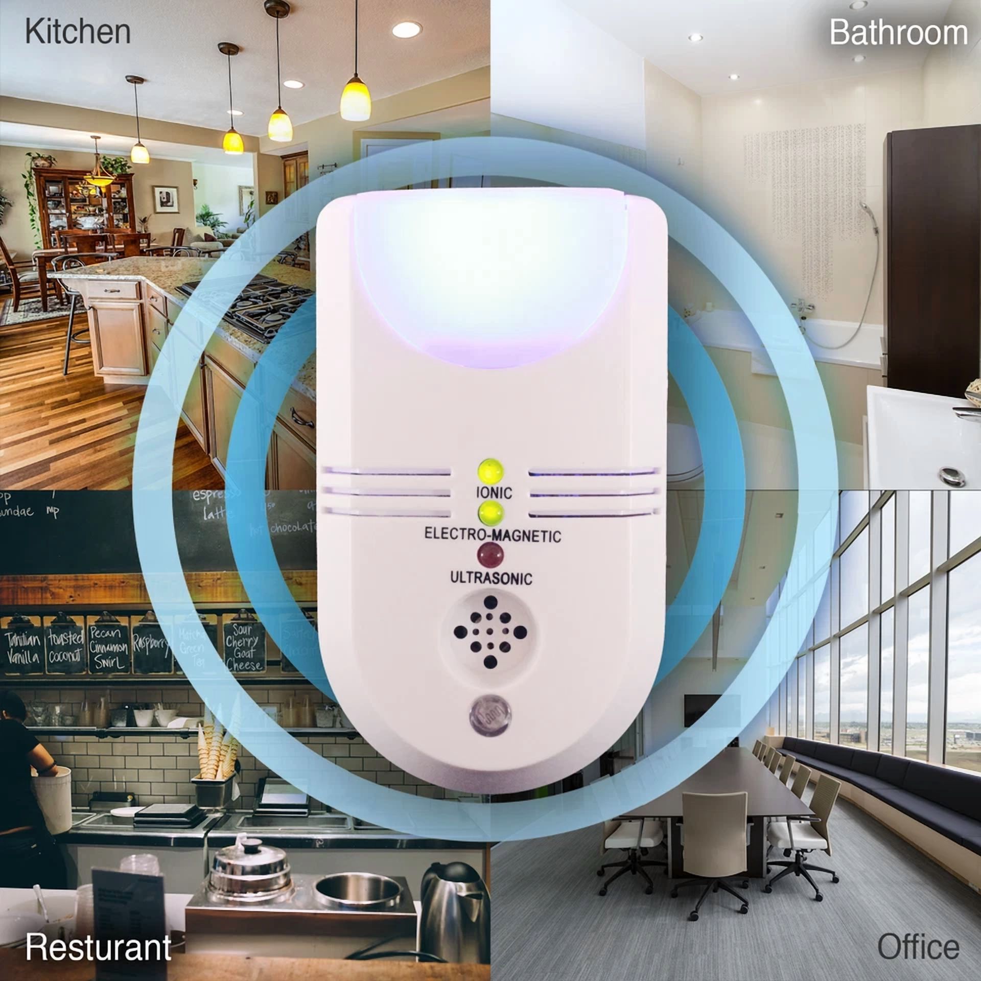 CRESTIN- Apexan Total Protection Indoor Pest Repeller, Ultrasonic +Electromagnetic +Ionic