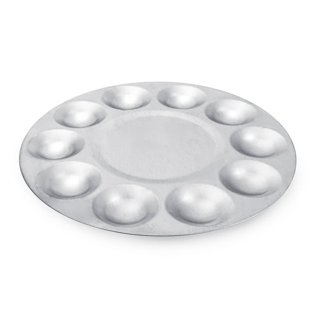 Aluminio 10 compartimentos acuarela pintura al óleo bandeja paleta de mezcla