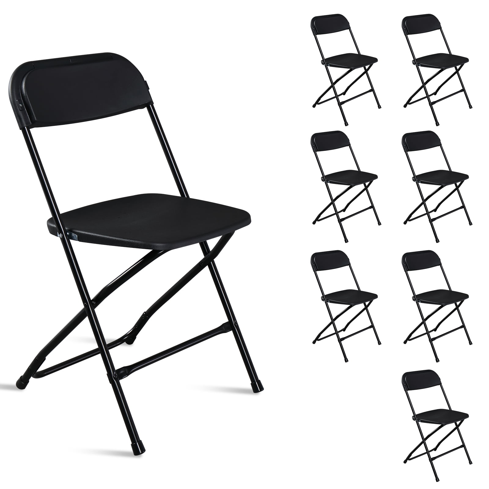 UBesGoo Plastic Folding Chairs 8 Pack, Outdoor Indoor Extra