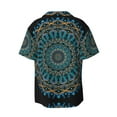 thumbnail image 6 of Lsque Mandala print Men's Cuban Collar Short Sleeve Shirt Summer Beachwear Casual Button Down Fashionable Vacation Leisure Shirt-Medium, 6 of 7