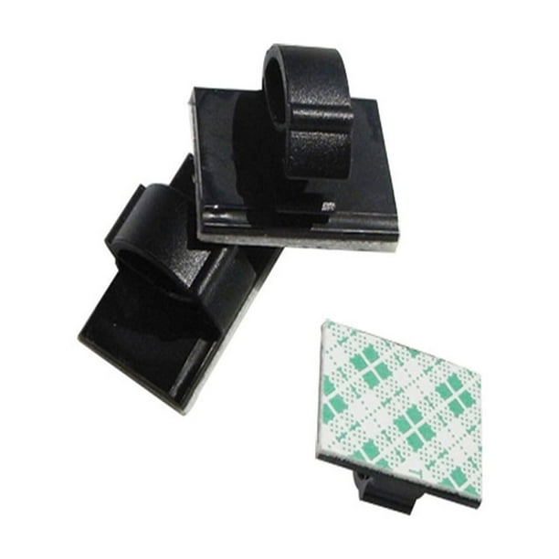 50 piezas Clips de alambre de cable adhesivo Cable de gestión de cables Abrazaderas de sujeción de cables para coche Oficina Hogar