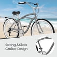 thumbnail image 4 of ABORON 24" Beach Cruiser Bike Women Men, Lightweight Adult Cruiser Bike with Rack, 7-Speed Cruiser Bicycle for Commuting, Carbon Steel Frame Commuter Bicycle, 4 of 9