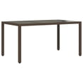 thumbnail image 4 of vidaXL Garden Table with Glass Top Brown 150x90x75 cm Poly Rattan, 4 of 5