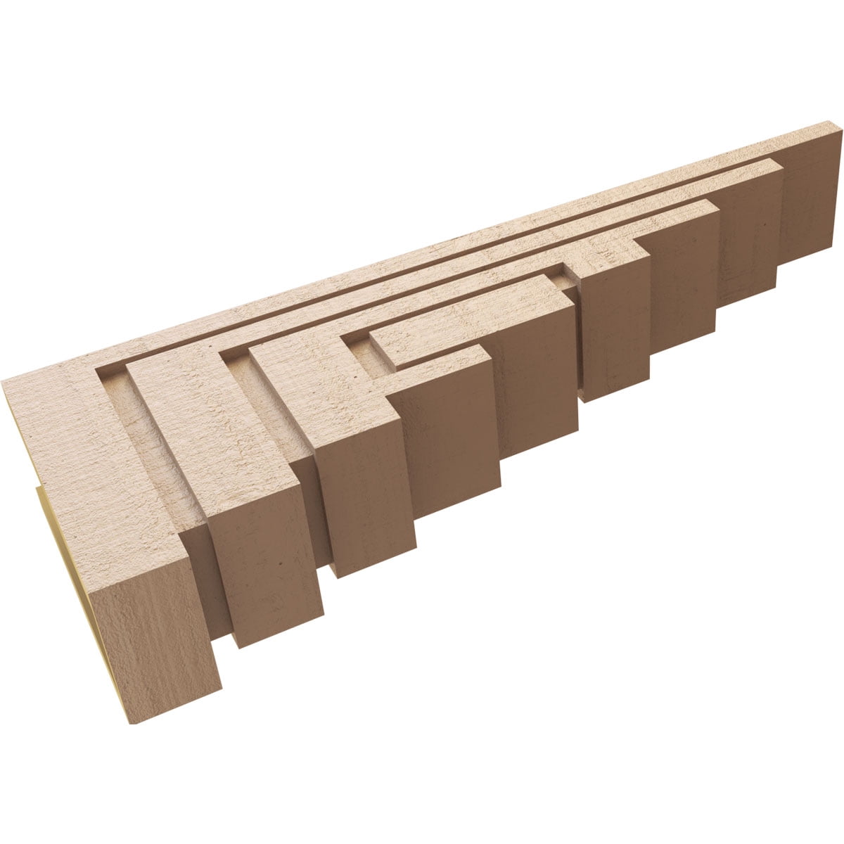 6"W x 36"D x 12"H Thin Landon Rough Cedar Woodgrain TimberThane Corbel, Primed Tan