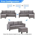 uhomepro 76"W Mid Century Couches and Sofas Set w/ Ottoman, HighEnd