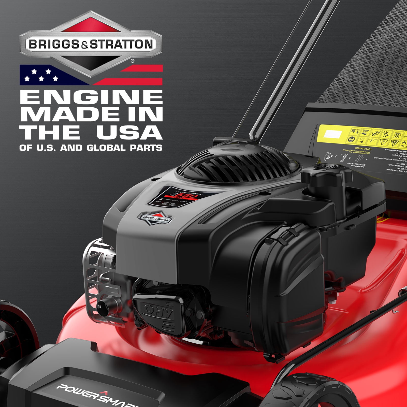 PowerSmart 21-inch 140cc 4-Cycle B&S Engine Gas Powered Push Walk-Behind Mower, 2-in-1 Bag