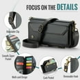 thumbnail image 6 of Crossbody for iPhone 14 Pro Max Case Wallet【RFID Blocking】with 10-Card Holder Zipper Bills Slot, Soft PU Leather Magnetic Shoulder Wrist Strap for iPhone 14 Pro Max Wallet Case Women, Black, 6 of 10