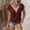 Wine, variant on AOOCHASLIY Women's V Neck Lace Crochet Eyelet Tops Short Sleeve Casual Shirts Blouses