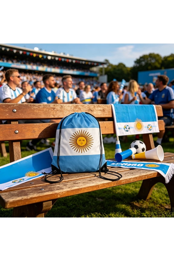 USA Canada Argentina National Flag Print Drawstring Backpack, Lightweight Polyester Soccer Fan Sports Sack Bag for Gym Workout Travel Soccer Gear Storage