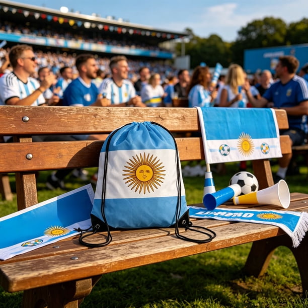 Flag Drawstring Backpack For Football Matches Sports Sackpack With Teams Print Ideal for Soccer Fans Games Daily Use