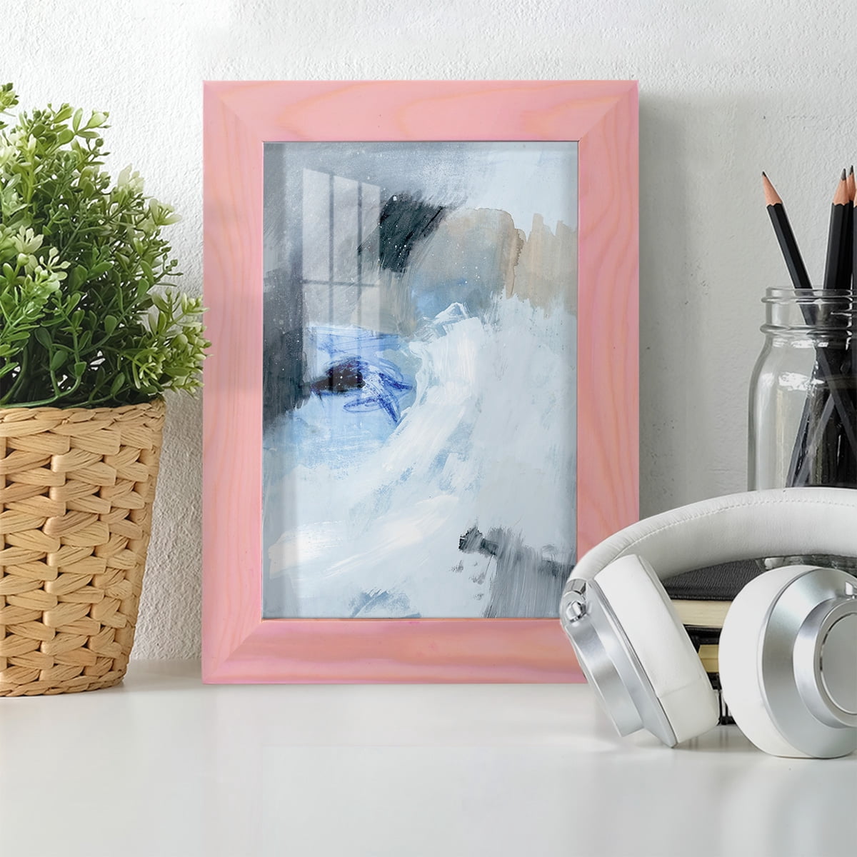 Welle I - Framed Print w/glass - Sunset Pink