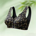 thumbnail image 2 of SAZBJOJN Bralettes for Women Soft Stretchy Daily Wear Push Up Bra Breathable Comfort Wireless Printed Bras for Women Light Support Full Coverage No Underwire Bra Size 36 Black, 2 of 5