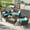 Turquoise, variant on MRUAKA Patio Furniture Set 4 Pieces Porch Furniture Outdoor Modular Wicker Patio Sectional Conversation Furniture Set for Backyard,Porch,Garden,Poolside and Balcony(Grey)