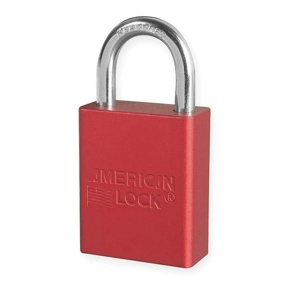 American Lock A1105RED Solid Aluminum Padlocks, 1/4" Diameter, 1" L x 3/4" W, Red