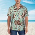 thumbnail image 4 of Sea Otters Hawaiian Shirts For Men, Summer Short-Sleeve Relaxed-Fit Button-Down Shirts Small, 4 of 9