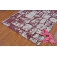 thumbnail image 2 of Ladole Rugs Contemporary Abstract Microfiber Shaggy Area Rug Cream- Rose Pink, 7x10 (6'5" x 9'5" , 200cm x 290cm), 2 of 5