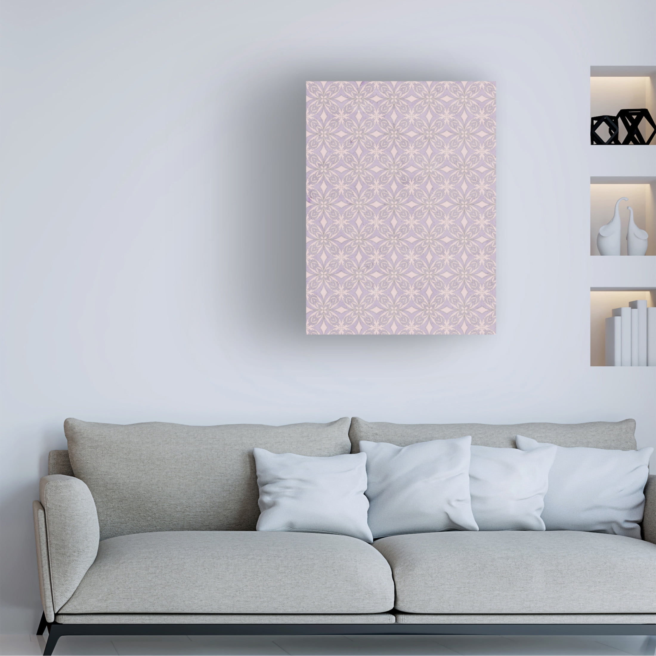 Canvas Wall Art - Treechild 'Geometric Purple Tile Pattern' Wall Art for Living Room, Bedroom, or Office D?cor by Trademark Fine Art - 24 x 32 Inches