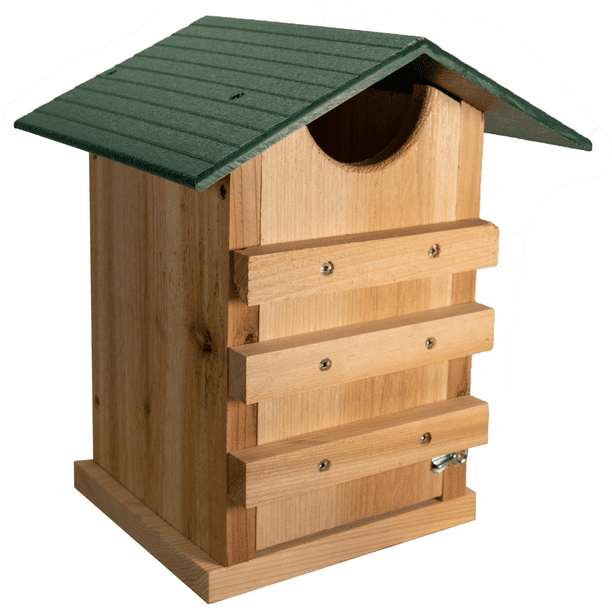JCs Wildlife Screech Owl or Saw-Whet Owl House Cedar Nesting Box with Poly Lumber Roof - Walmart ...