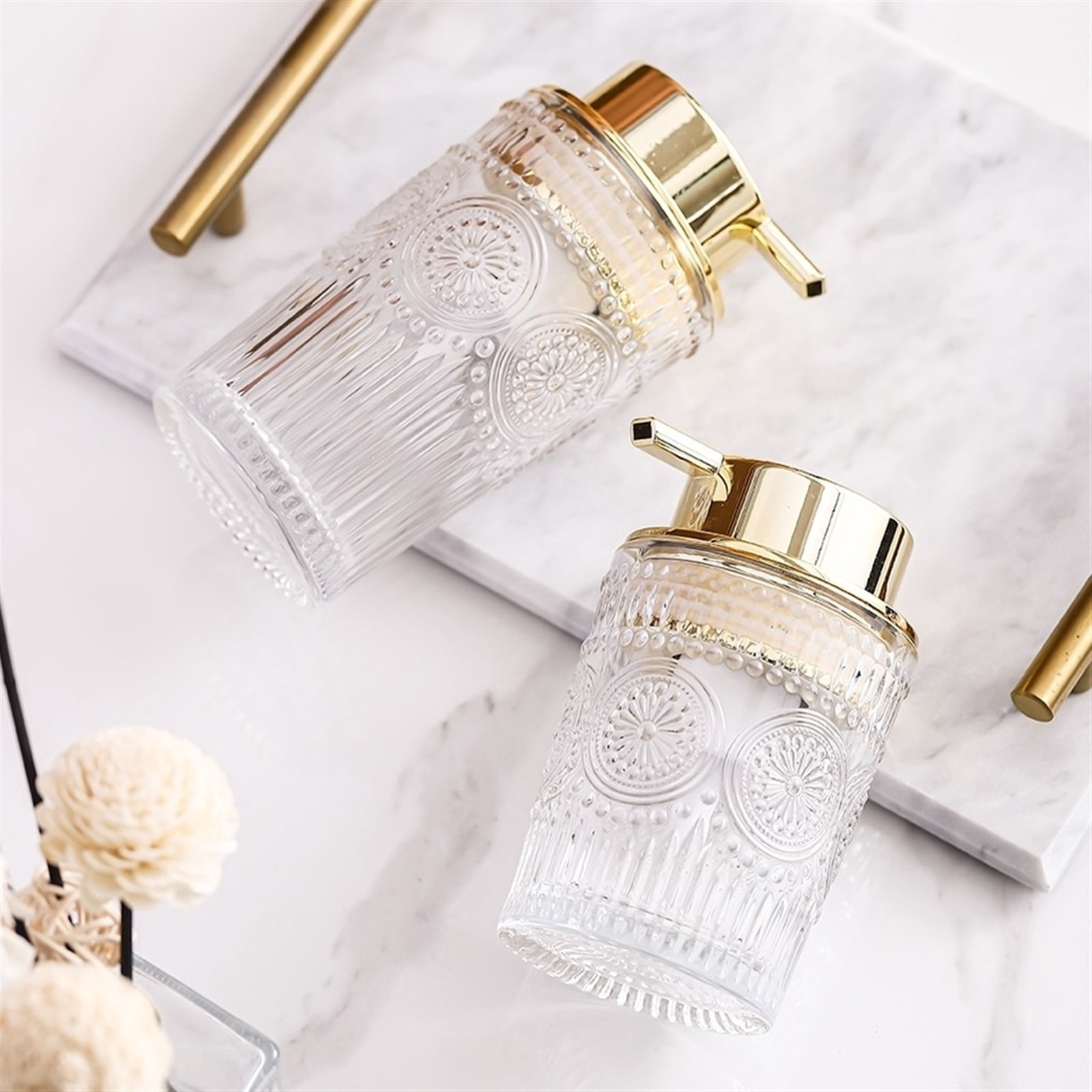 Glass Soap Dispenser Multipurpose Soap Dispenser Easy to Clean Glass Soap Pump Dispenser Ideal for Bath and Bathroom